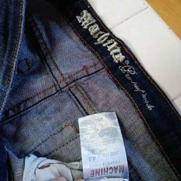 Machine Destroyed Blue Jeans Size 9 - Picture 8 of 8
